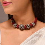 Gomi beads silver necklace