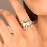 Dhenu Silver Ring
