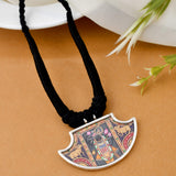 Hand-painted Shrinathji silver necklace