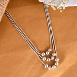 3 Line Silver Necklace