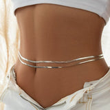 Snake silver waist chain