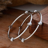 Hansika Pearl Silver Bangle