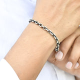 Arc link silver bracelet