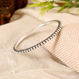 Aari ball Tribal silver bangle