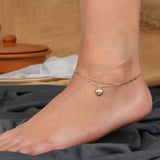 Heart Silver Anklets
