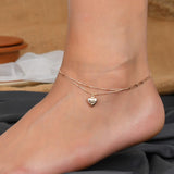 Heart Silver Anklets