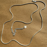 Solid silver round snake waist chain