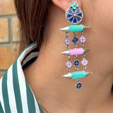 Enamel Long Earrings
