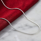 Solid silver round snake waist chain