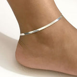 Snake Chain Silver Anklet