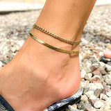 Snake Chain Silver Anklet