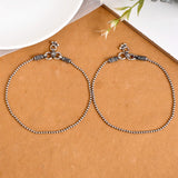 Tribal ball chain silver anklet