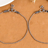 Tribal ball chain silver anklet