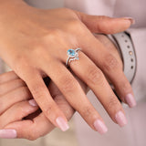 Aquamarine Crown Ring