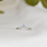 Aquamarine Crown Ring