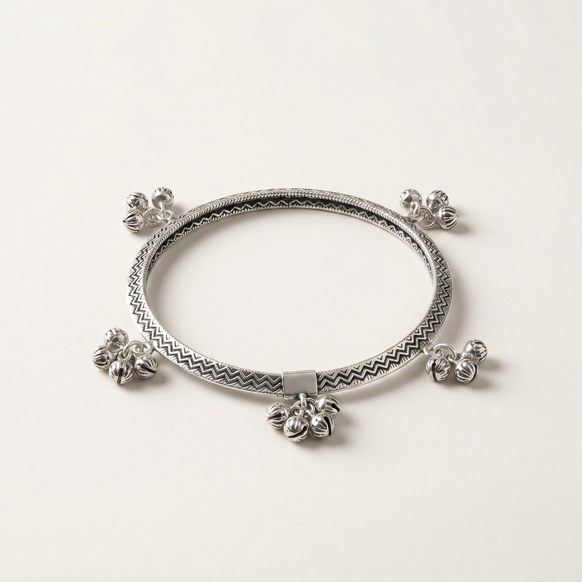 Manan Ghungroo Silver Bangle