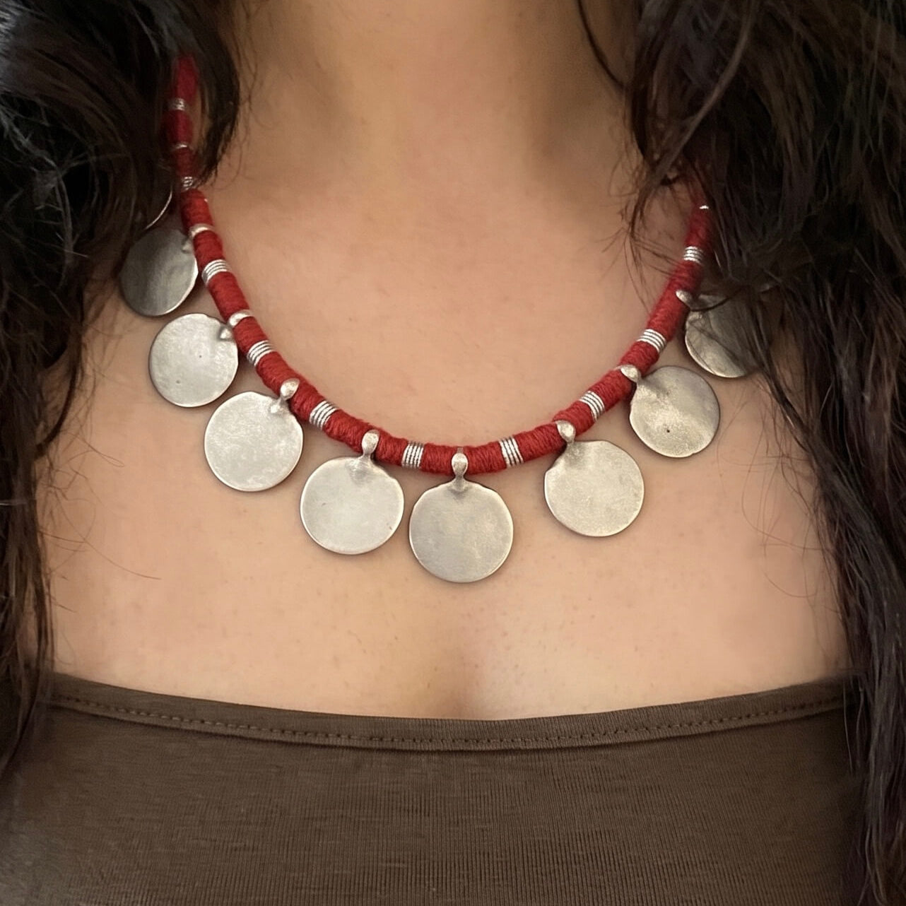 Charu Silver Coin Necklace