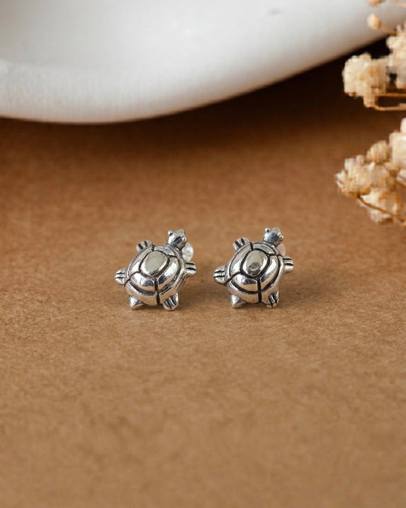 Tortoise Studs - 925 Silver Jewellery Meera Jaipur