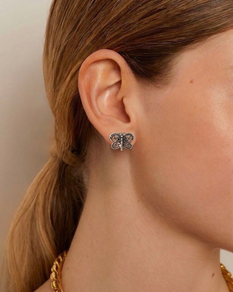 Butterfly Studs - 925 Silver Jewellery Meera Jaipur