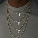 Mens silver rope chain