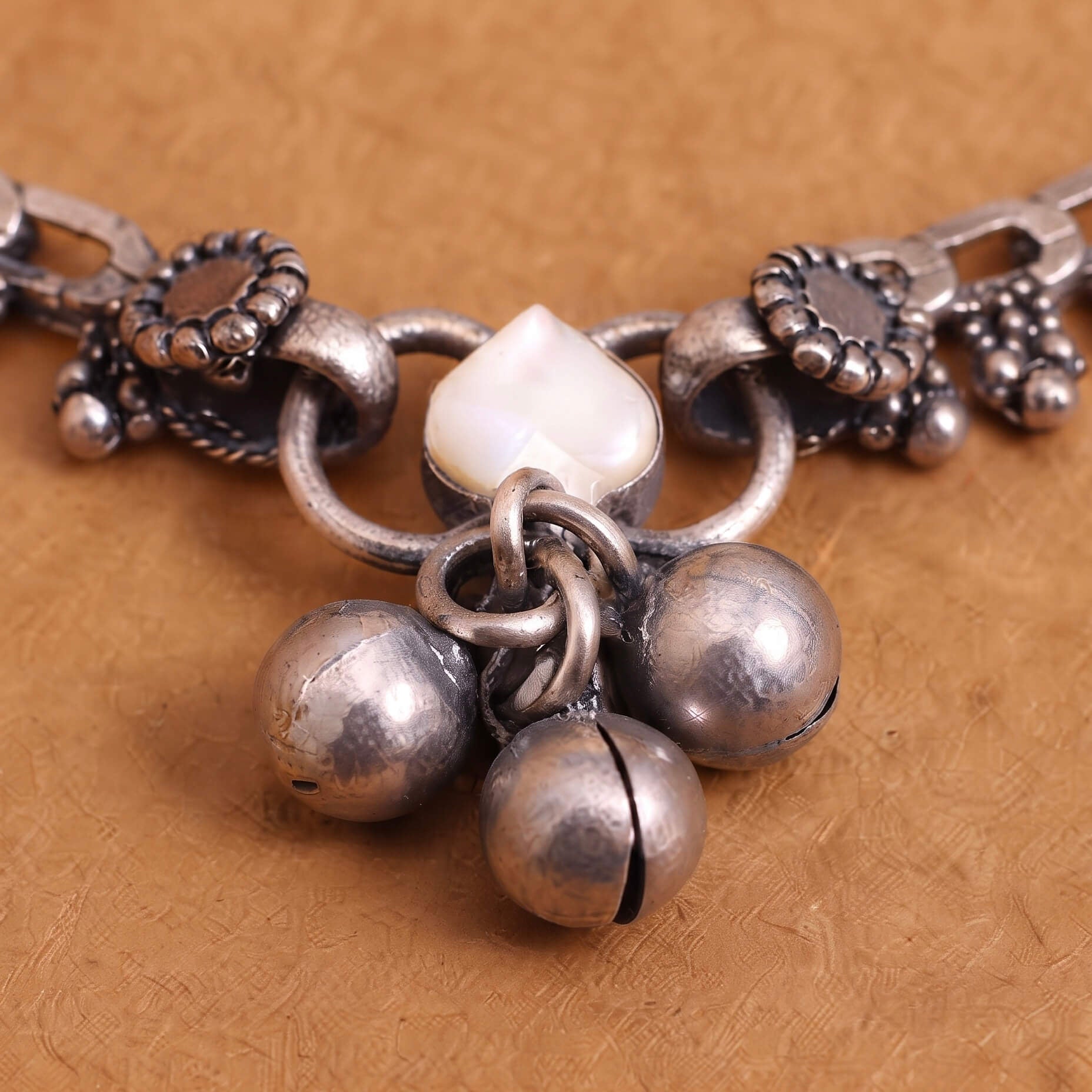Kasturi Silver Traditional Bell Anklet
