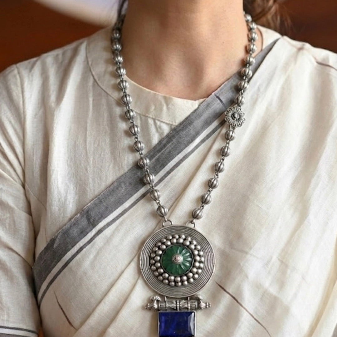 Neelam Necklace - 925 Silver Jewellery Meera Jaipur