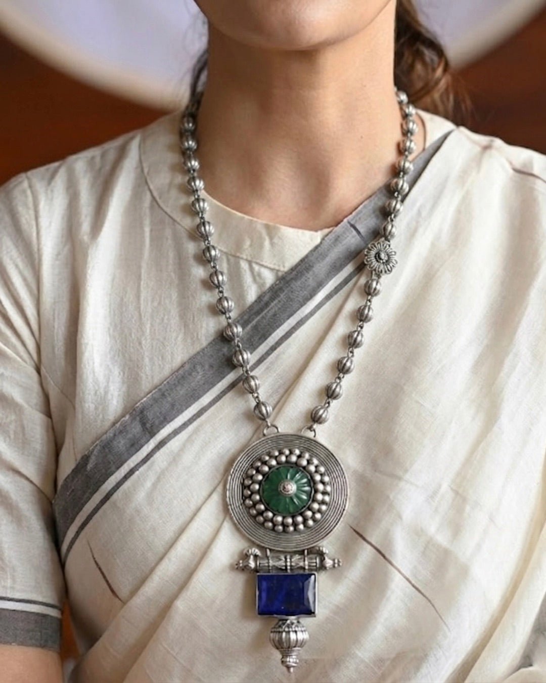 Neelam Necklace - 925 Silver Jewellery Meera Jaipur