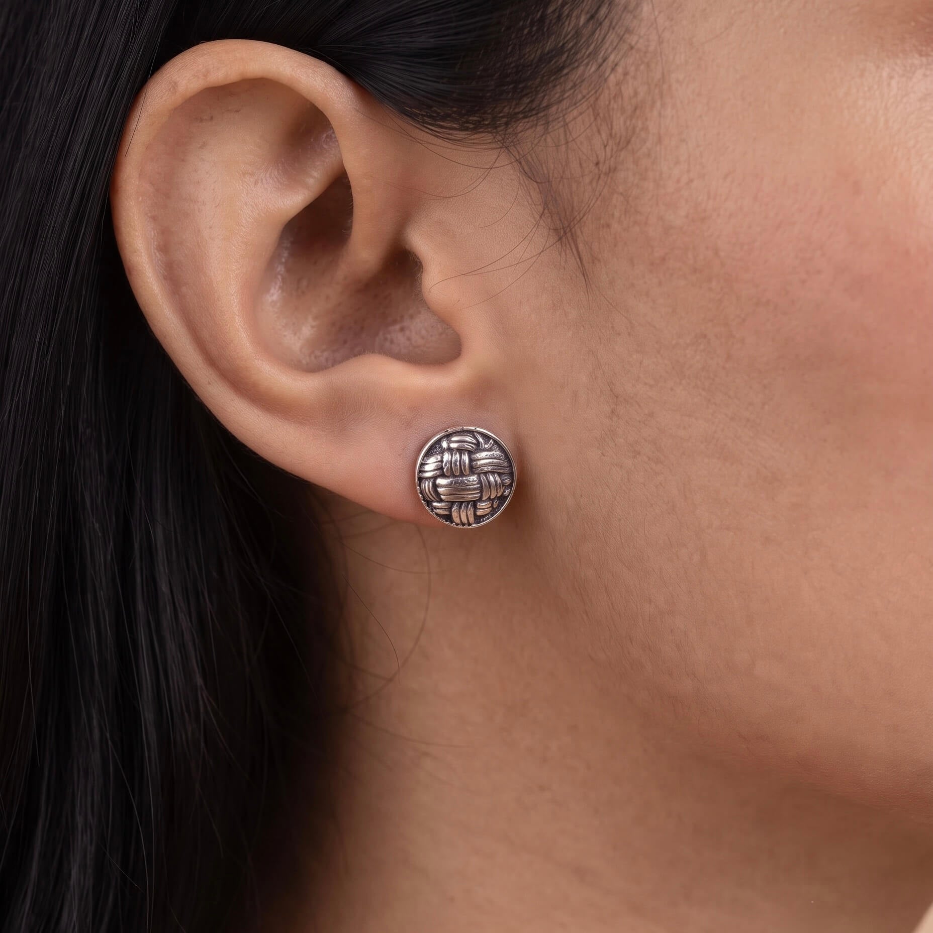 Vrinda Silver Stud Earring