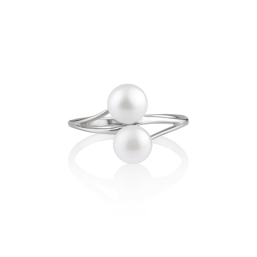 2 way silver pearl ring - 925 Silver Jewellery Meera Jaipur
