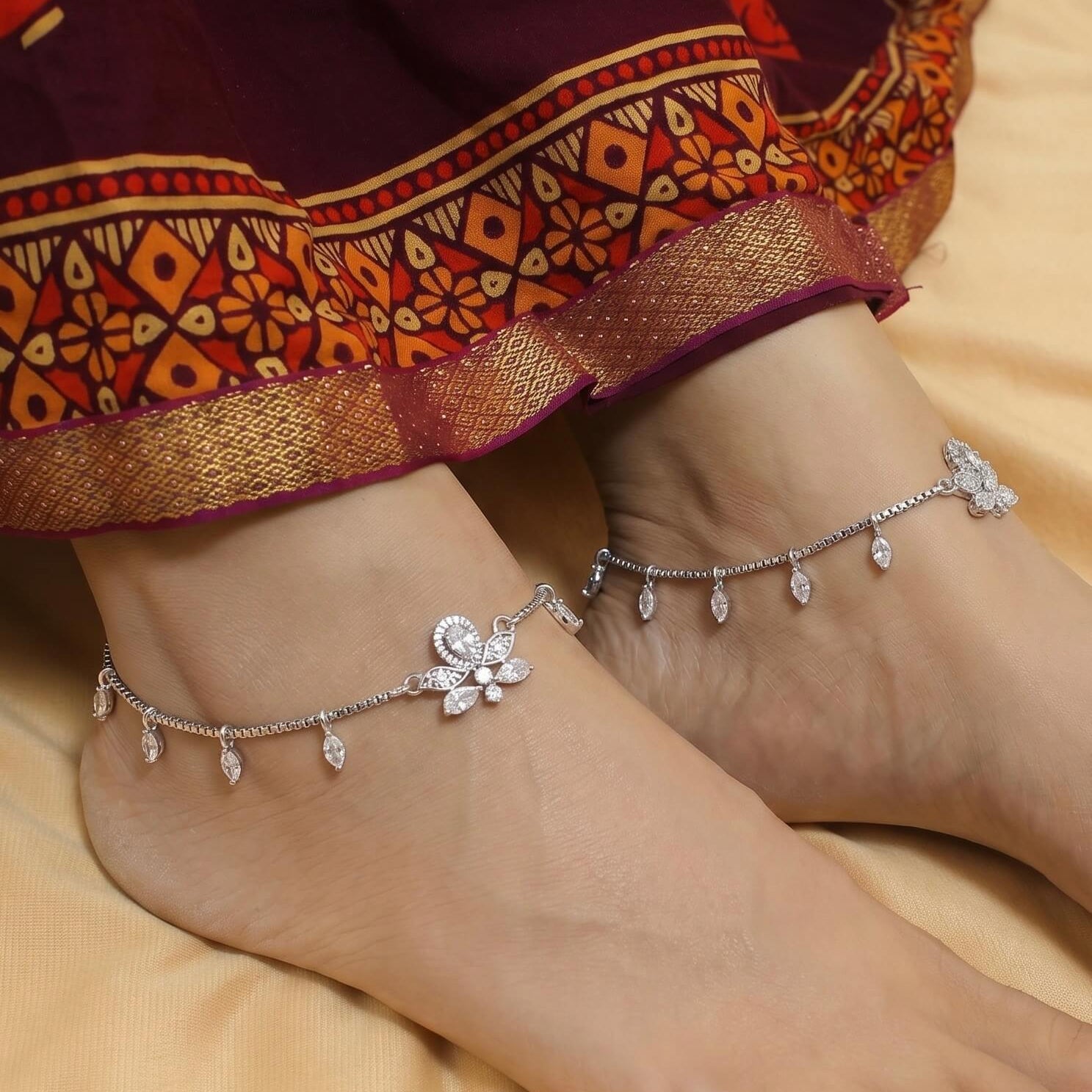 Tanvi Silver Anklet