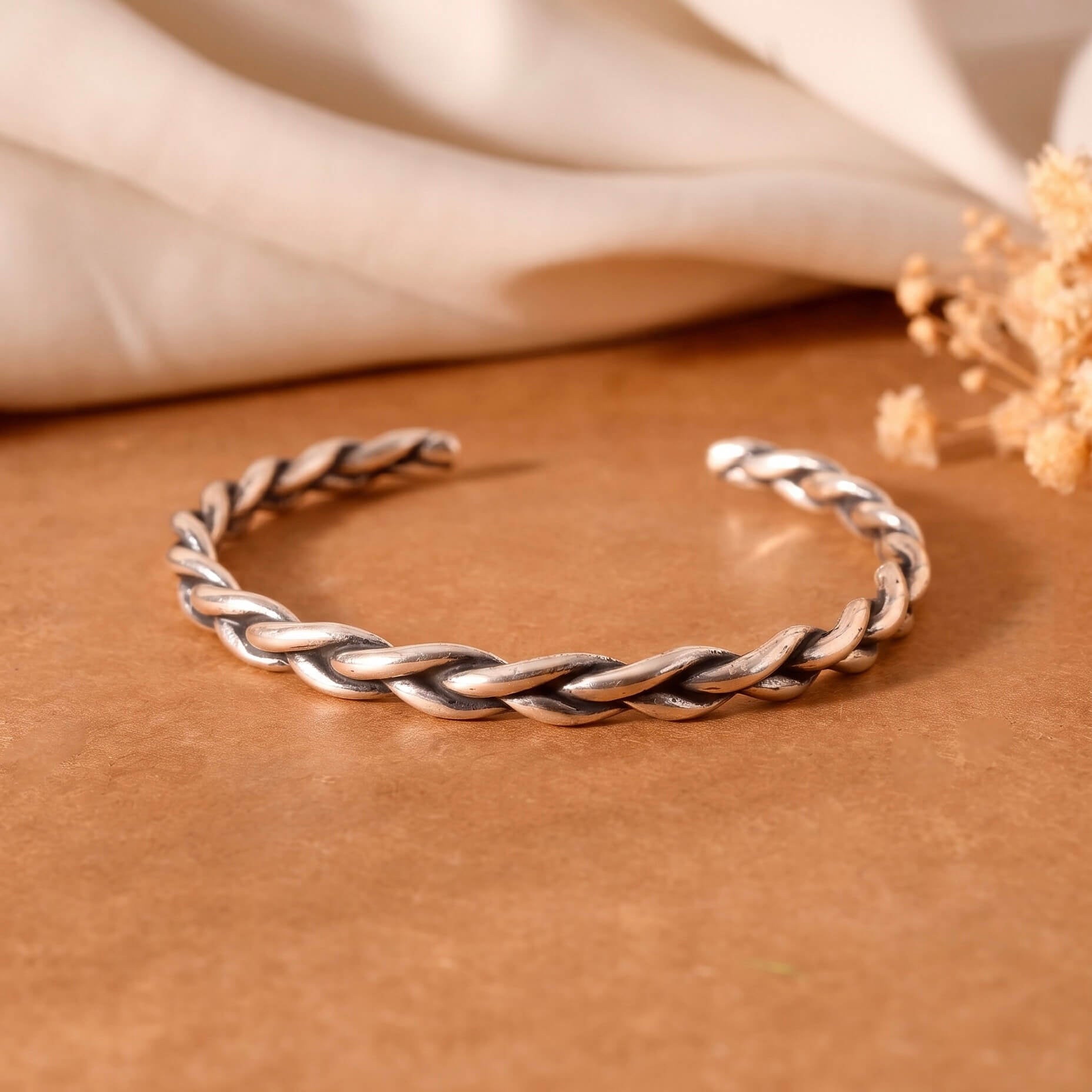 Silver Twist Cuffs Bangle