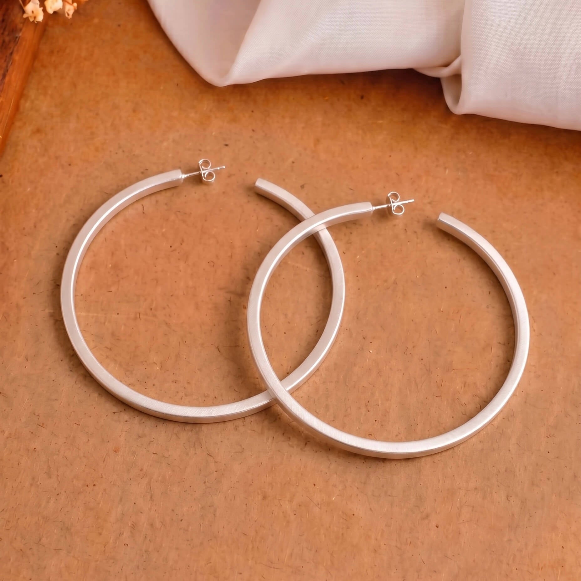 Nova Big Silver Hoops