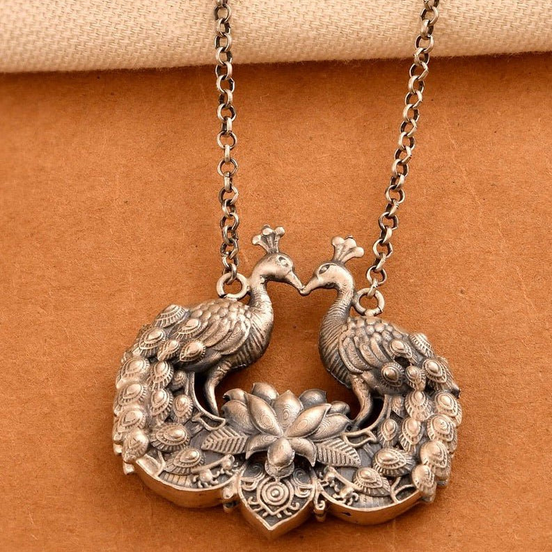 Raj Mayur Necklace - 925 Silver Jewellery Meera Jaipur