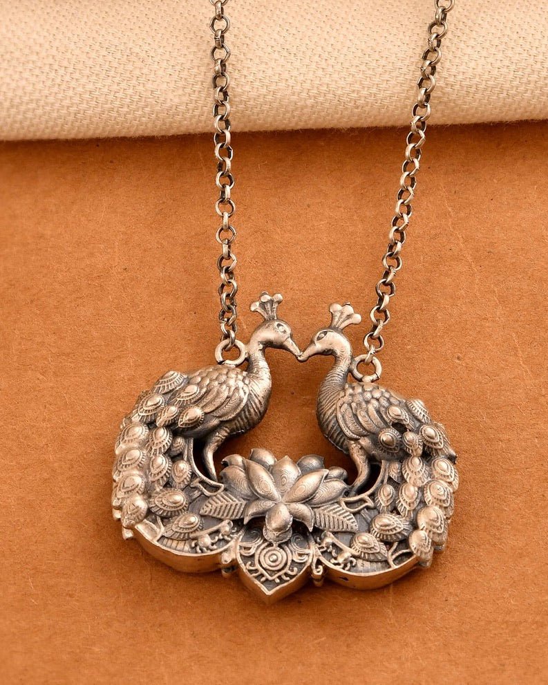 Raj Mayur Necklace - 925 Silver Jewellery Meera Jaipur