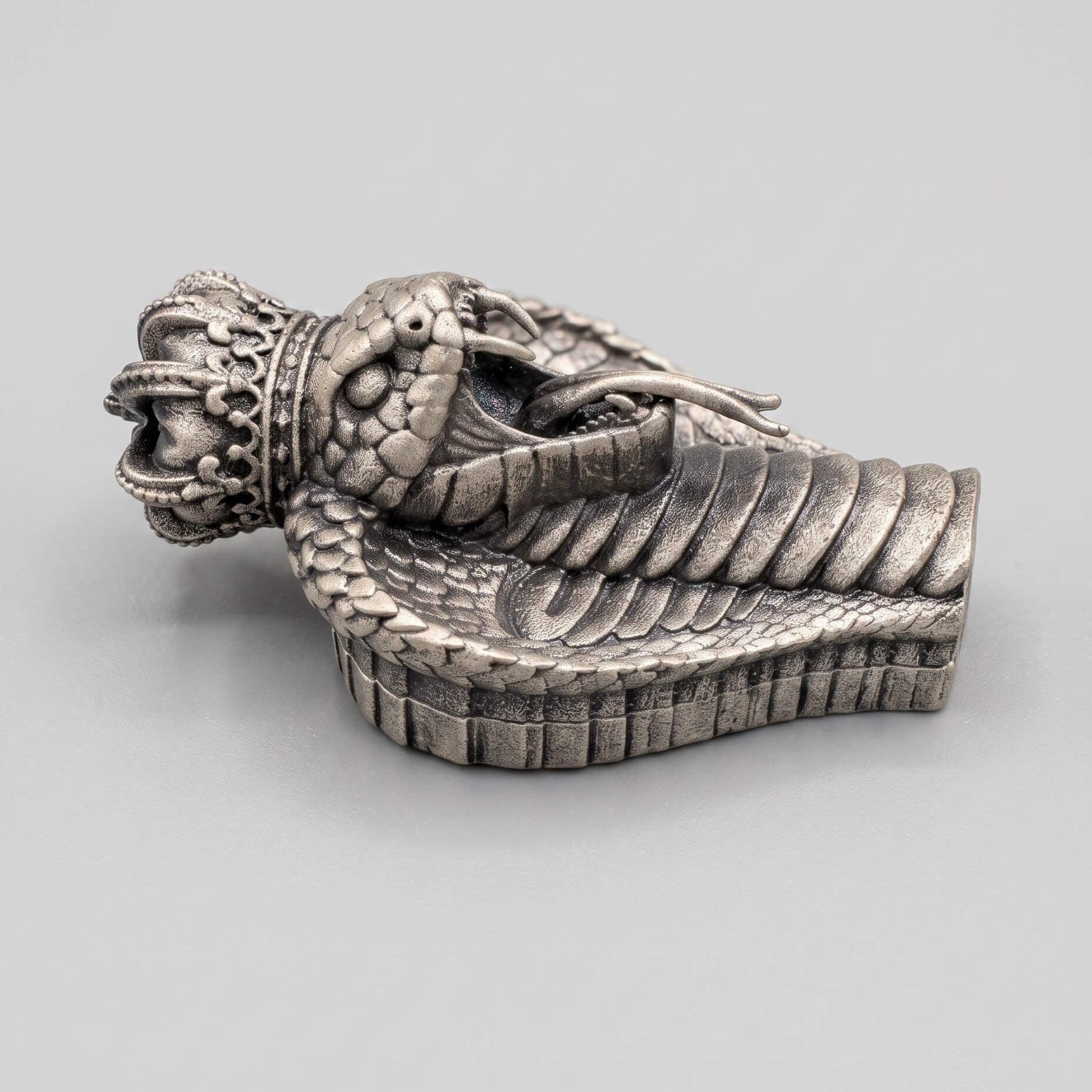 King Cobra Silver Brooch