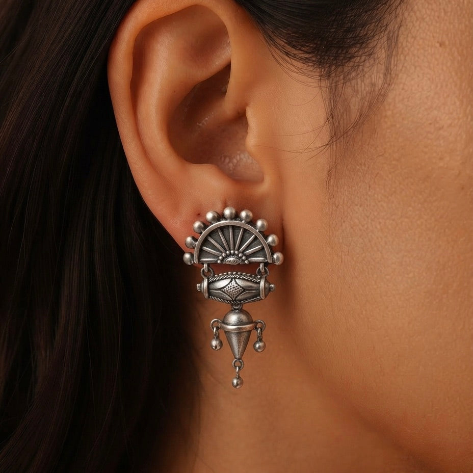 Roshni Tribal Silver Earring