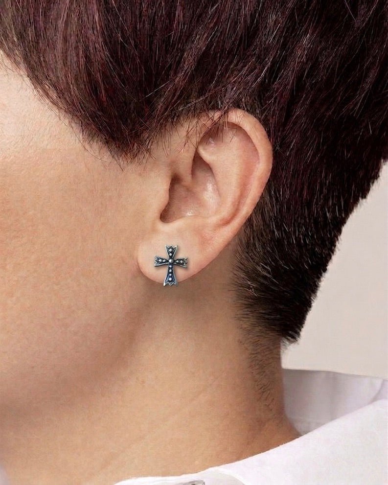 Cross Studs - 925 Silver Jewellery Meera Jaipur