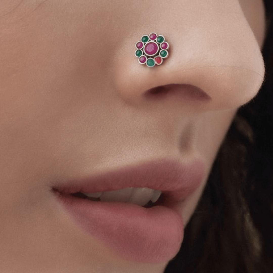 Gulabi Silver Nath - 925 Silver Jewellery Meera Jaipur