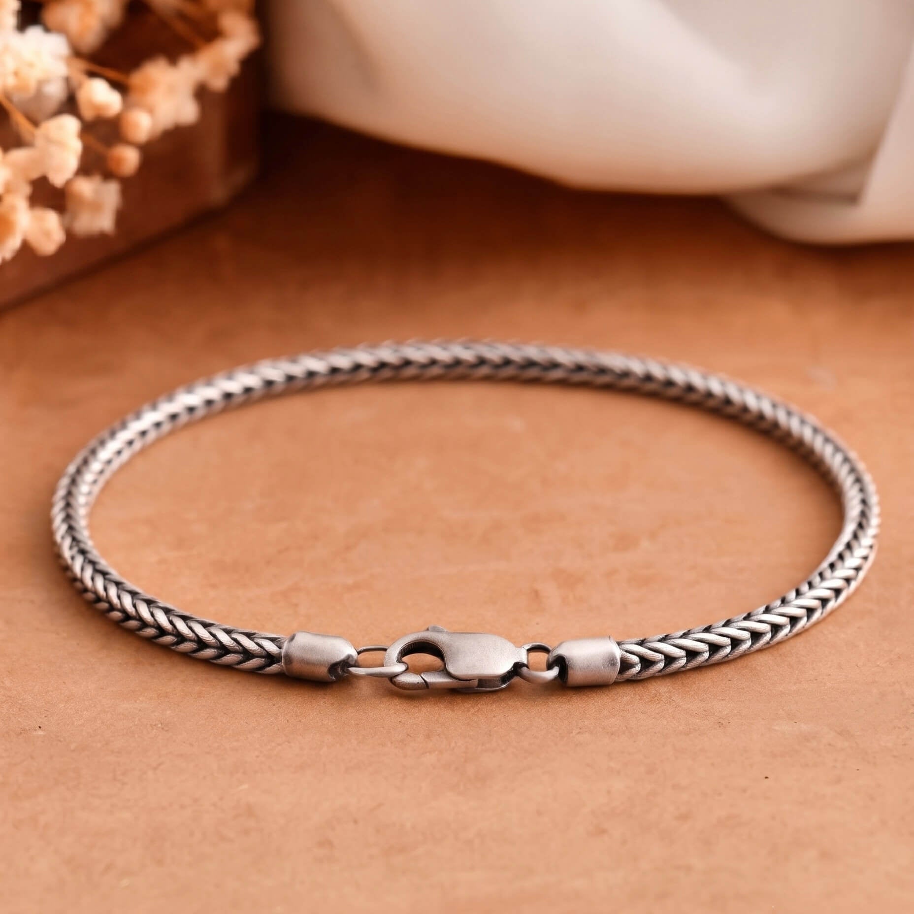 Silver Braided Chain Bracelet