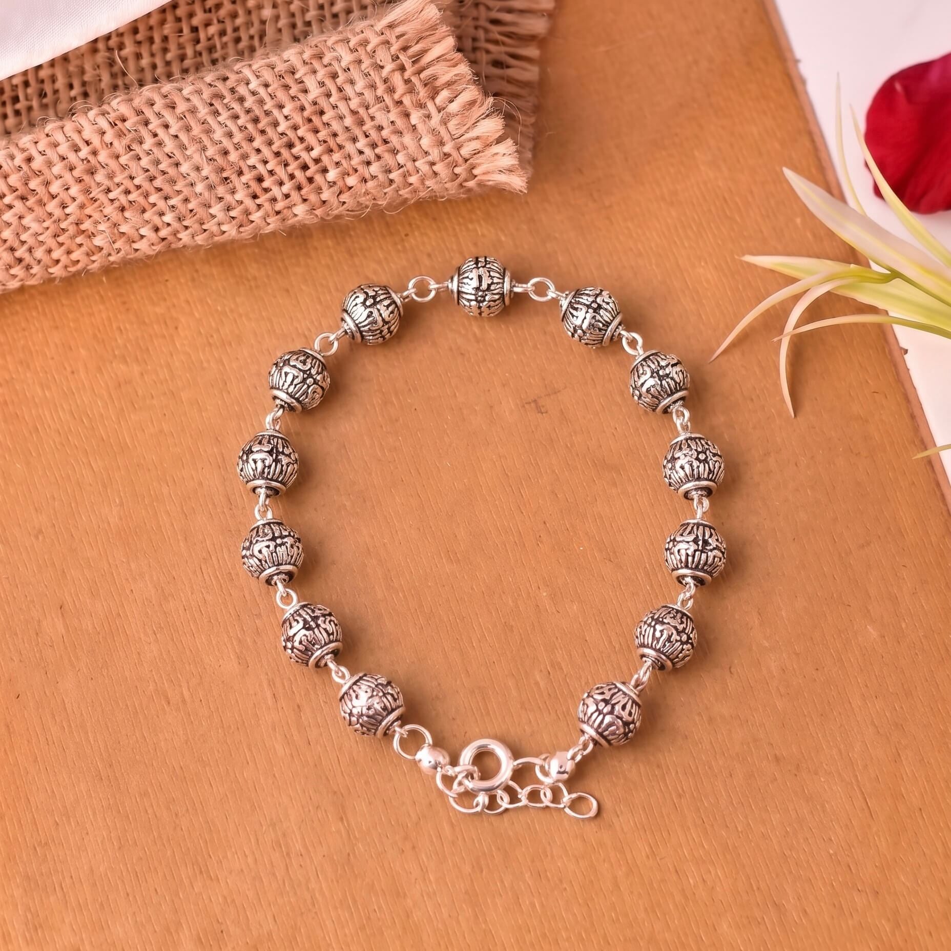 Trishul Silver Bracelet