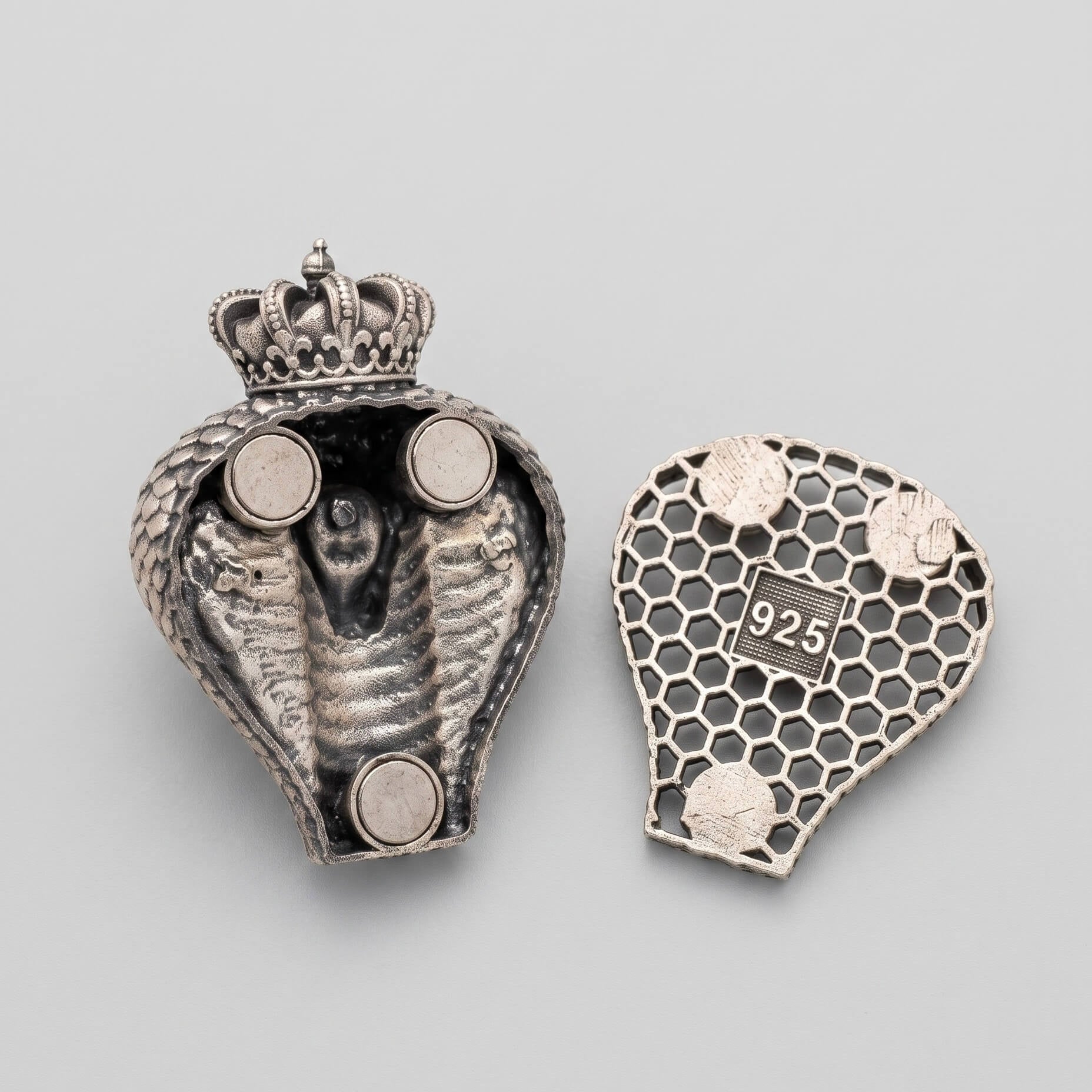 King Cobra Silver Brooch