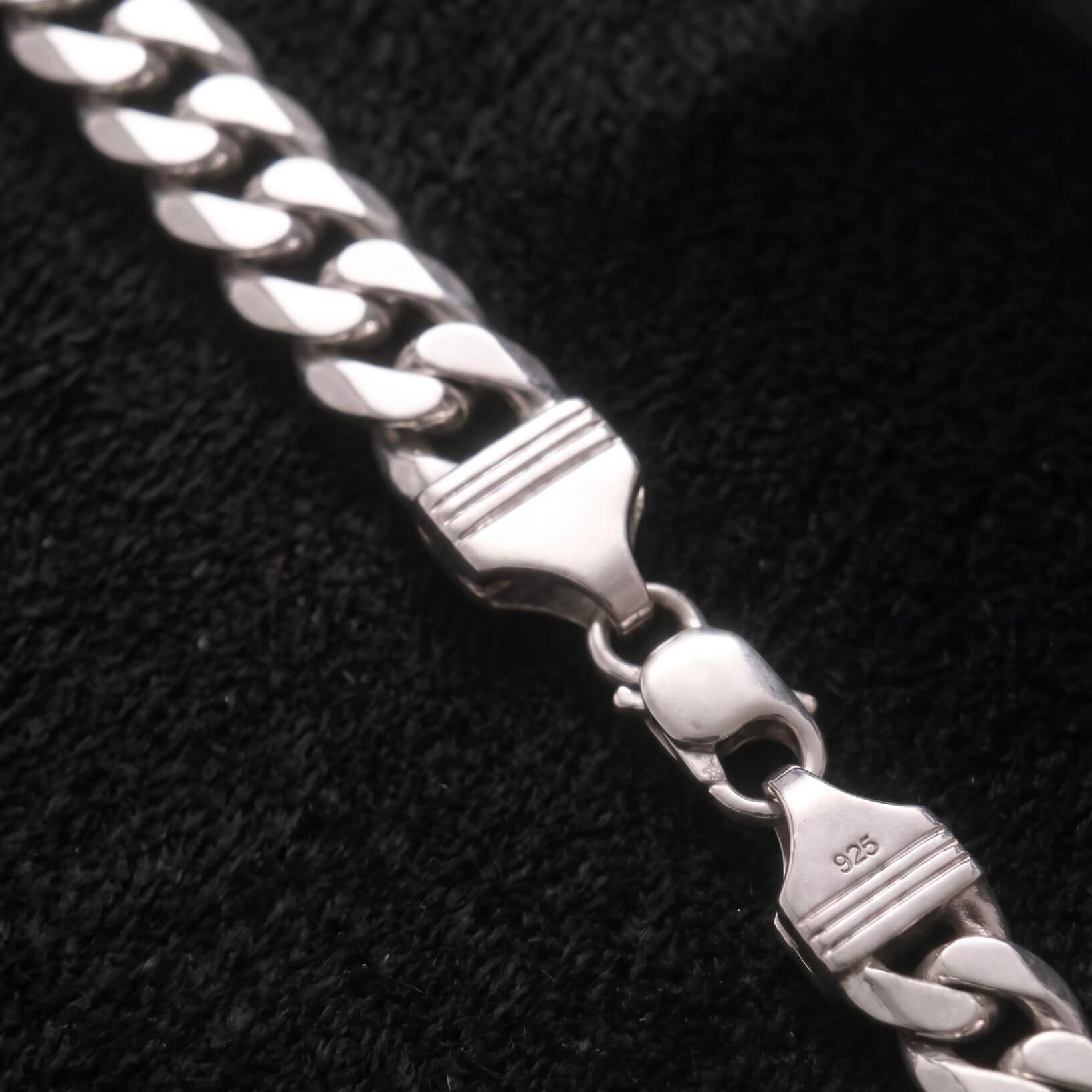 Mens Silver Heavy Cuban Chain Bracelet