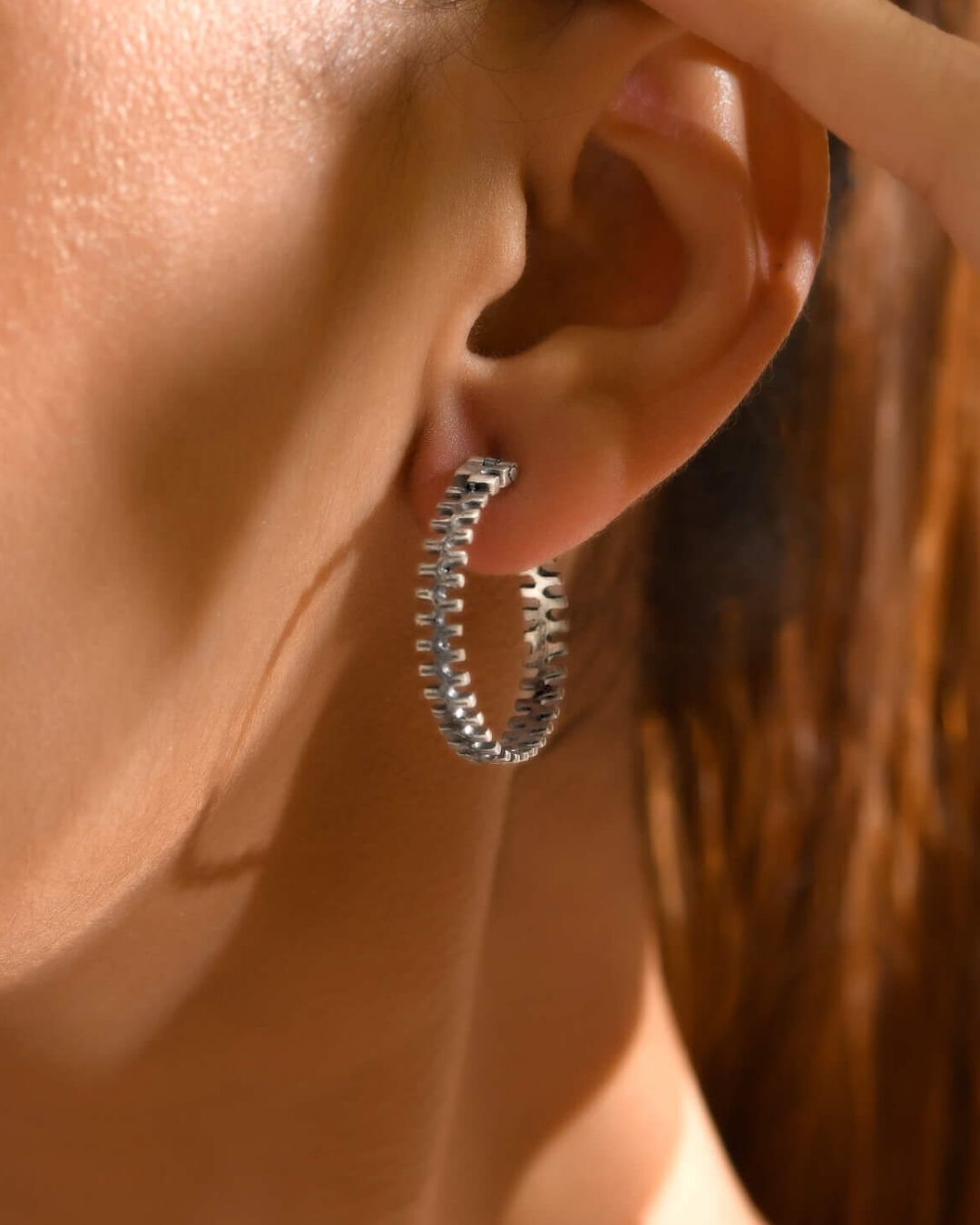 Light weight silver hoops - 925 Silver Jewellery Meera Jaipur