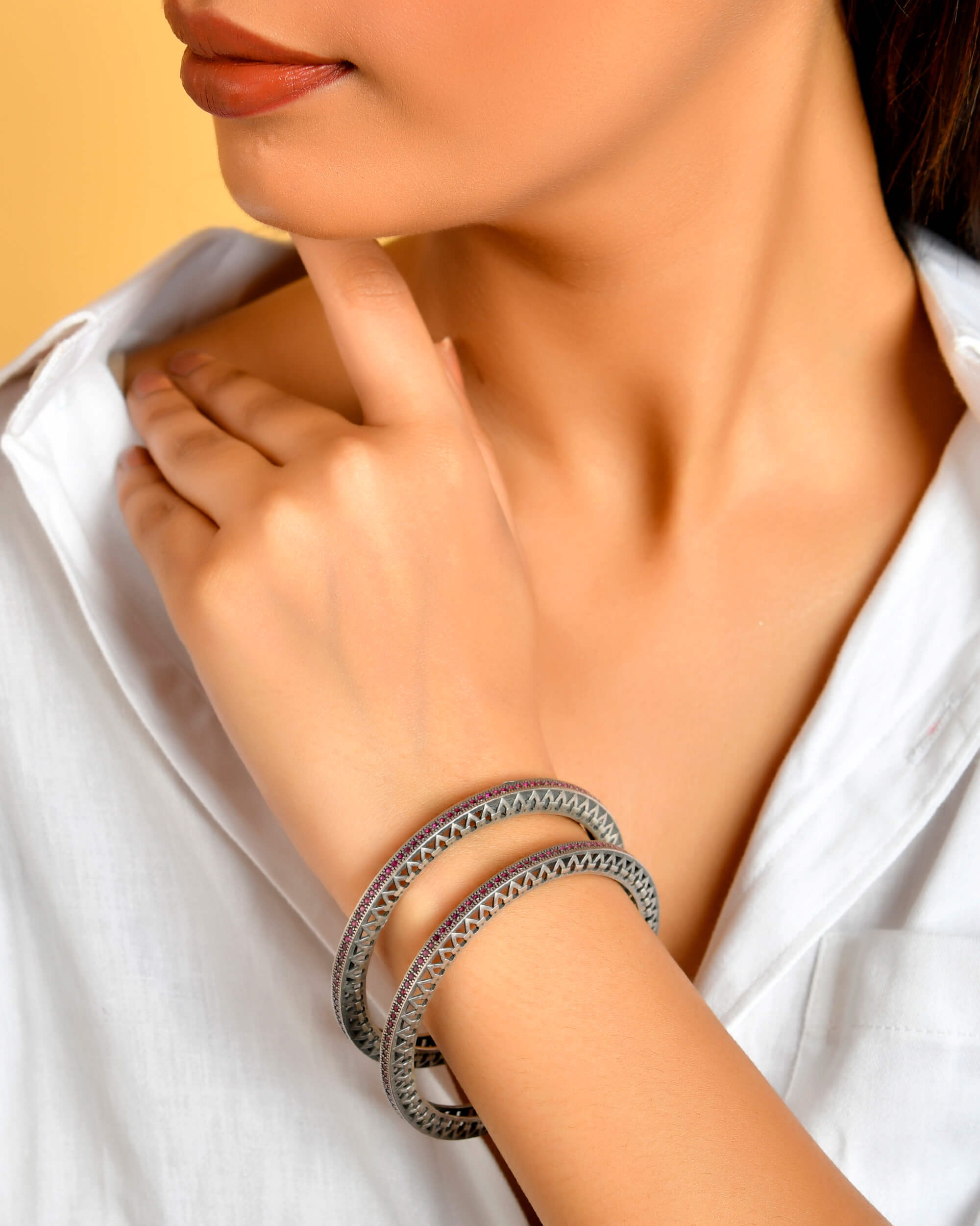 Ayana Silver Bangle - 925 Silver Jewellery Meera Jaipur
