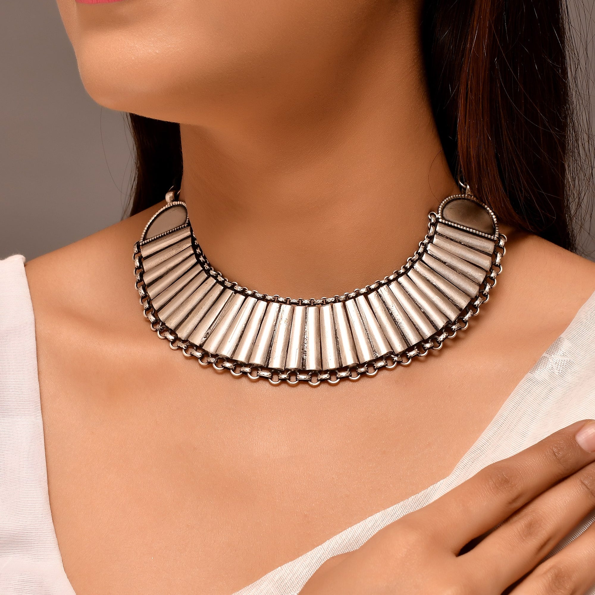 Mirai silver necklace - 925 Silver Jewellery Meera Jaipur