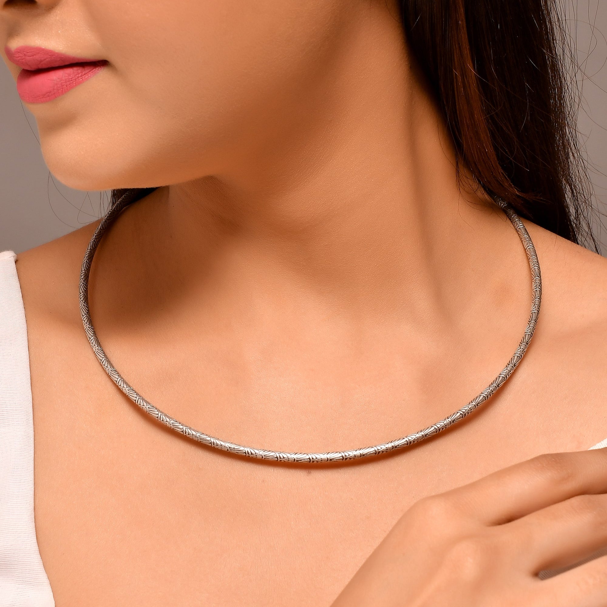 Nayan silver hasli - 925 Silver Jewellery Meera Jaipur