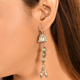 Peehu long silver earrings