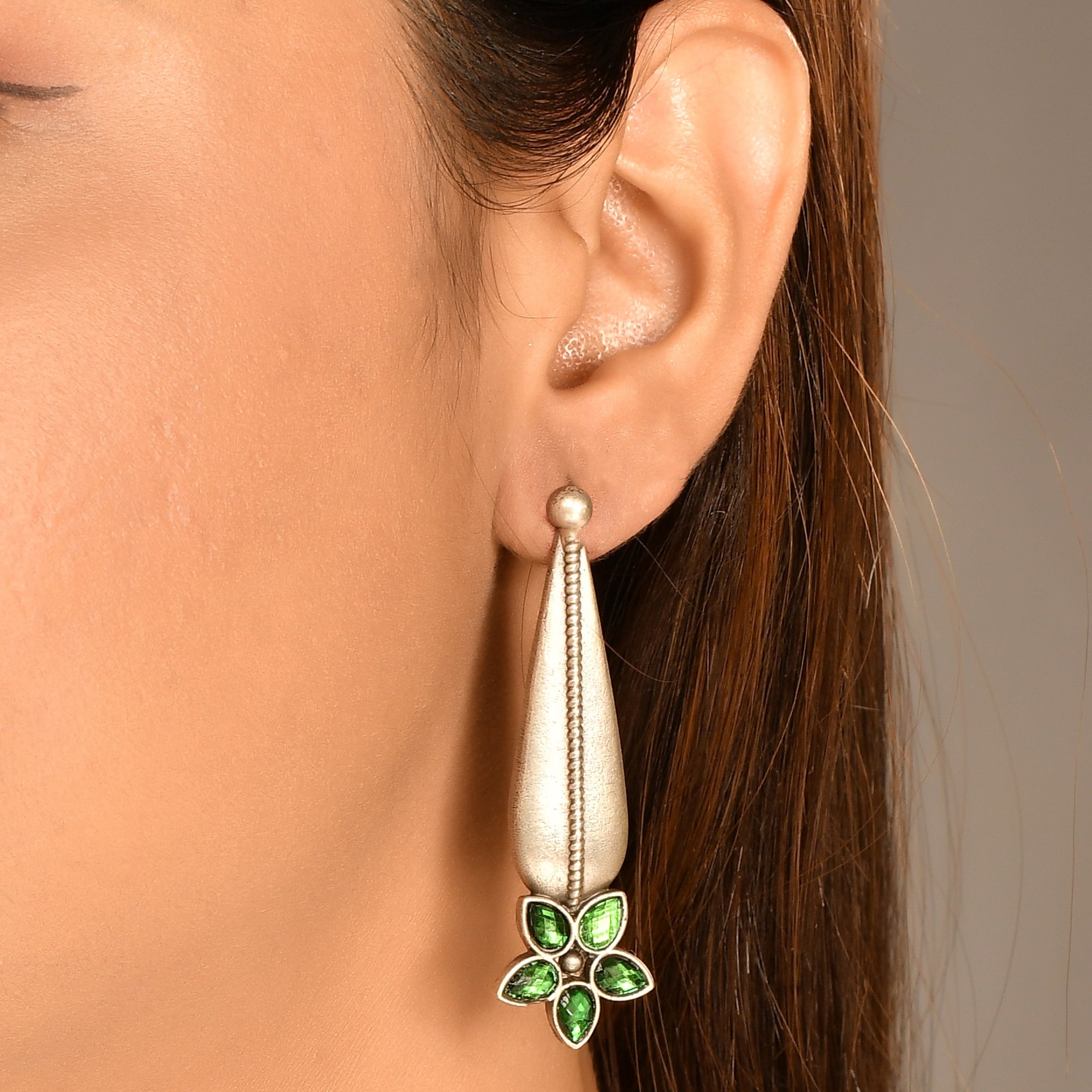 Varak silver earrings - 925 Silver Jewellery Meera Jaipur