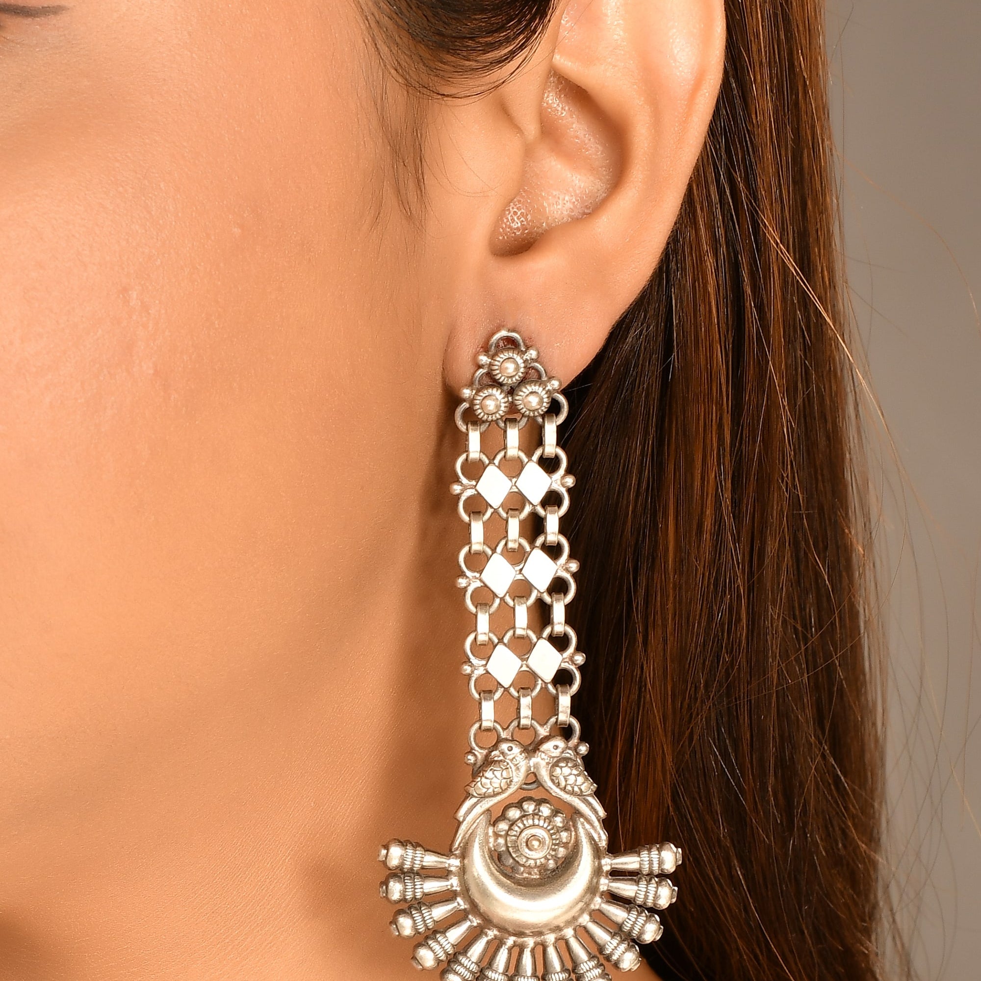 Kavni silver earrings - 925 Silver Jewellery Meera Jaipur