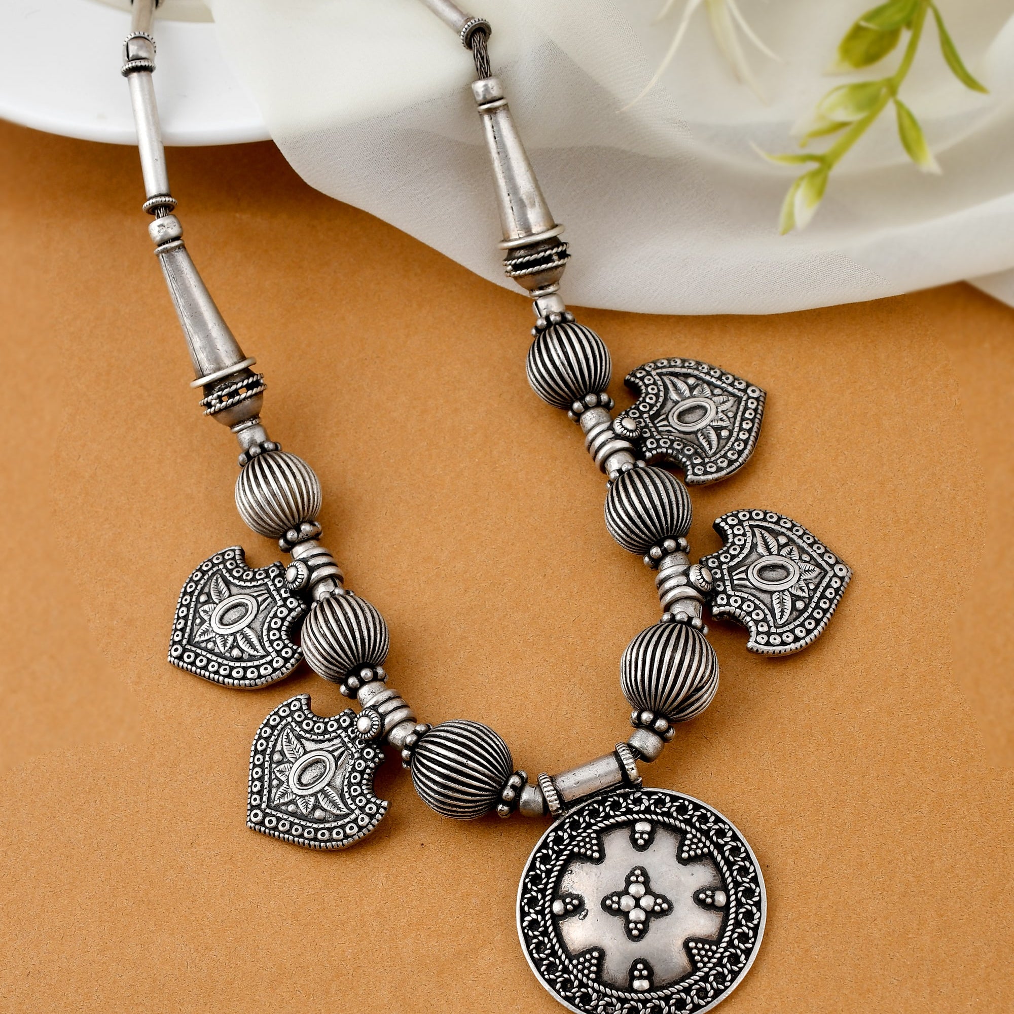 Pankhi silver necklace - 925 Silver Jewellery Meera Jaipur